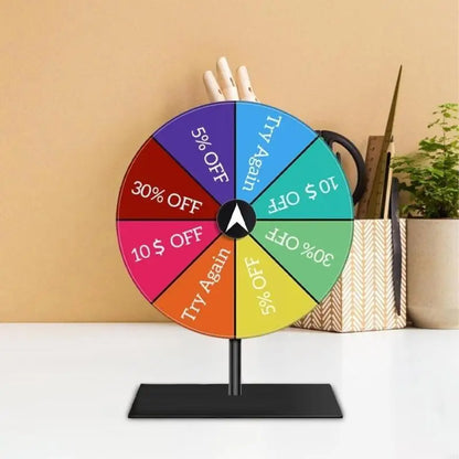 Multipurpose Interactive Tabletop Prize Turntables Roulettes Wheel for Parties and Event with Customizable Accessory