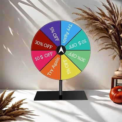 Multipurpose Interactive Tabletop Prize Turntables Roulettes Wheel for Parties and Event with Customizable Accessory
