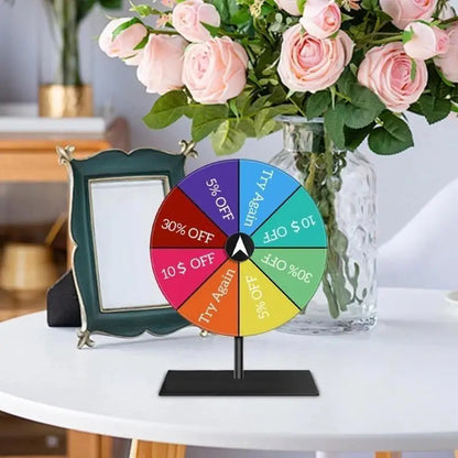 Multipurpose Interactive Tabletop Prize Turntables Roulettes Wheel for Parties and Event with Customizable Accessory