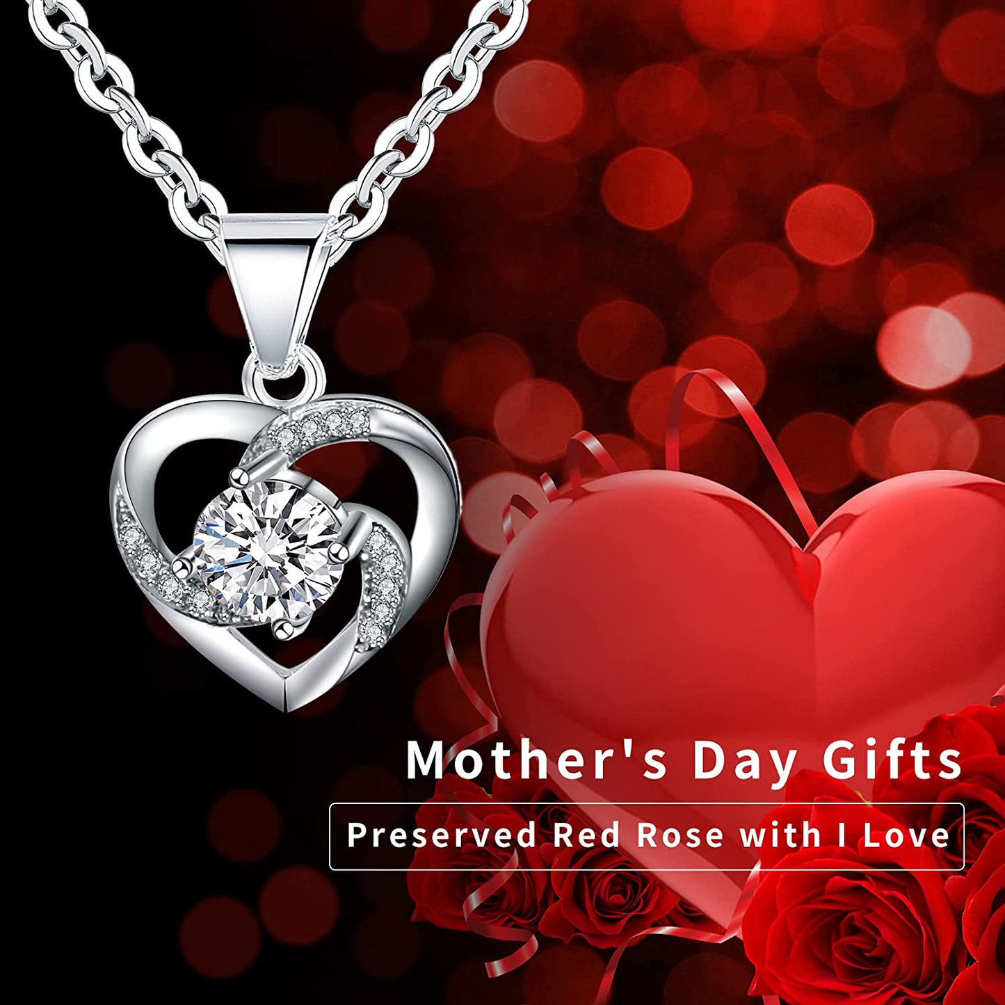 Rosa Eterna con Collar “Te Amo” ❤️