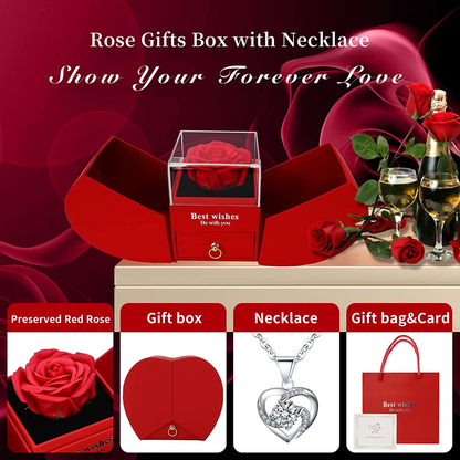 Rosa Eterna con Collar “Te Amo” ❤️